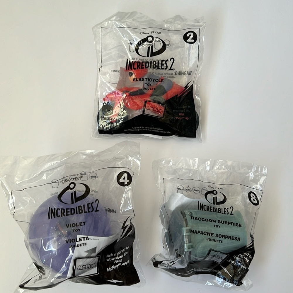 McDonalds Happy Meal Toys Incredibles 2 Lot of 3